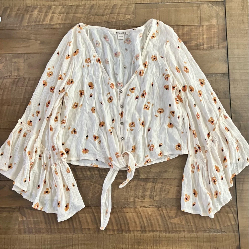 BILLABONG | Lust Wild Floral Crinkle Top – Size Small - Picture 7 of 7